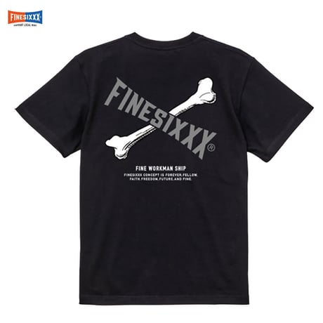 ☆セールプライス!! FINESIXXX(ファインシックス) SINGLE CROSSBONE GRAPHIC TEE 3色(ホワイト・ブラック・オレンジ)