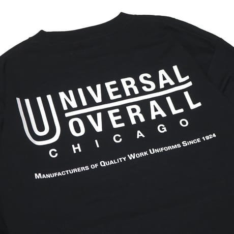 UNIVERSAL OVERALL(ユニバーサルオーバーオール) UO BACK LOGO L/S TEE26 2色(BLACK・WHITE)