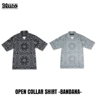 BLUCO(ブルコ) OL-21-018 オープンカラーシャツ -Bandana- 2色(BLACK/GRAY)