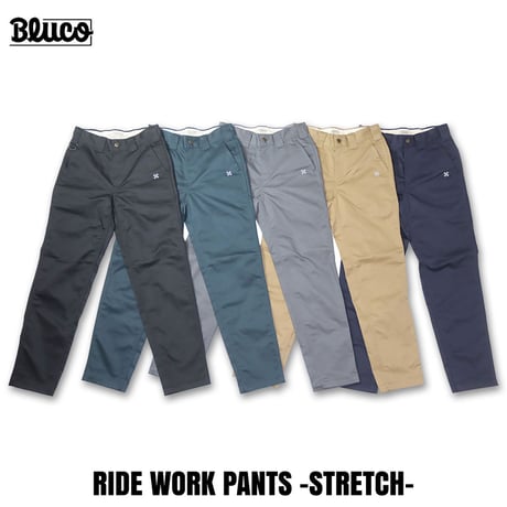 BLUCO(ブルコ) OL-41-001-26 RIDE WORK PANTS -STRETCH- 5色(BLACK/BLUCO BLUE/GRAY/KHAKI/NAVY)