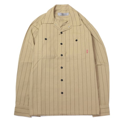 BLUCO(ブルコ)OL-109-021 STD WORK SHIRTS L/S 全3色(ベージュxST・サックスxST・グレーxST)