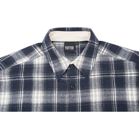 ☆セールプライス!! FLUTTER(フラッター) Regular Collar Check Shirts 2色(BLACK/NAVY)