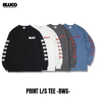 ☆セールプライス!! BLUCO(ブルコ) OL-12-006 PRINT L/S TEE -BWG- (BLK/WHT/CHL/SBLU)