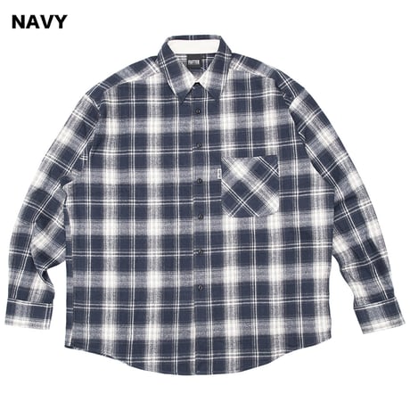☆セールプライス!! FLUTTER(フラッター) Regular Collar Check Shirts 2色(BLACK/NAVY)