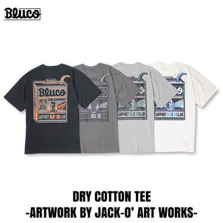 BLUCO(ブルコ) OL-22-020 ドライコットン Tシャツ -Artwork by JACK-O’ ART WORKS- 4色(BLACK/CHARCOAL/H.GRAY/WHITE)