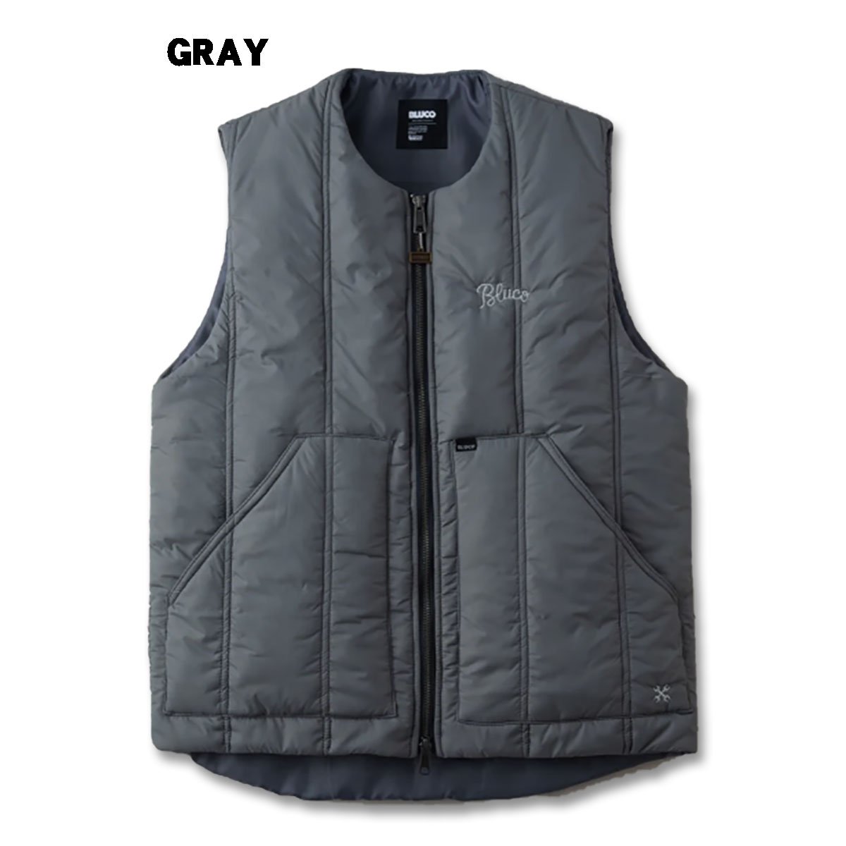 BLUCO(ブルコ) OL-35-008 CREW NECK QUILTING VEST 3色
