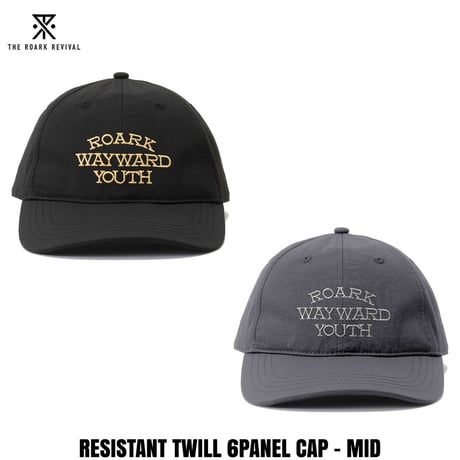 ROARK(ロアーク) RESISTANT TWILL 6PANEL CAP-MID BLACK/GRAY