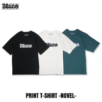 BLUCO(ブルコ) OL-22-024 プリントTシャツ -Novel- 3色(BLACK/WHITE/GREEN)