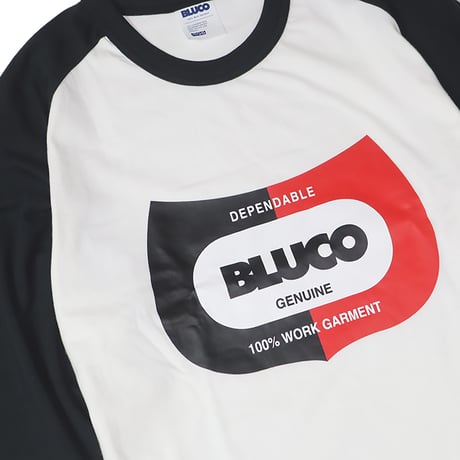 BLUCO(ブルコ) OL-12-023 ドライコットン ラグラン3/4スリーブ Tシャツ -Champ- 2色(H.GRAY-BLACK/WHITE-BLACK)