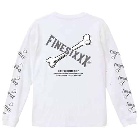 ☆セールプライス!! FINESIXXX(ファインシックス) SINGLE CROSSBONE GRAPHIC LONG SLEEVE3色(ホワイト・ブラック・パステル)