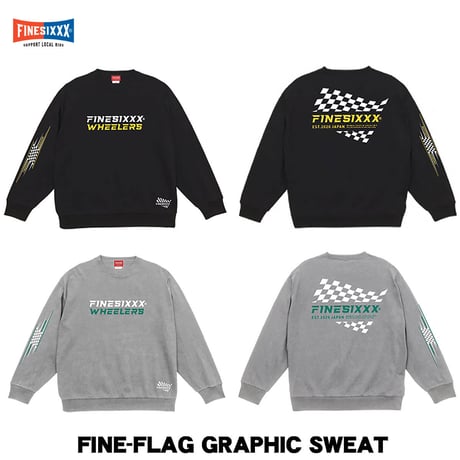 FINESIXXX(ファインシックス) FINE-FLAG GRAPHIC SWEAT 2色(ブラック/グレー)