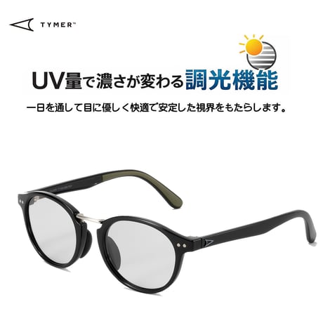【先行予約】7月中旬入荷!! TYMER(タイマー) OLIVER Gloss Blackフレームx調光レンズ