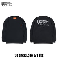 UNIVERSAL OVERALL(ユニバーサルオーバーオール) UO BACK LOGO L/S TEE ブラック