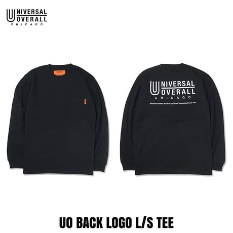 UNIVERSAL OVERALL(ユニバーサルオーバーオール) UO BACK LOGO L/S TEE ブラック