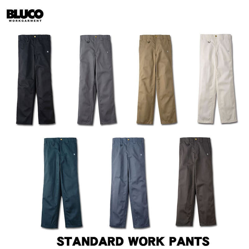 BLUCO(ブルコ) STANDARD WORK PANTS 7色(BLK/L.GRY/KHK