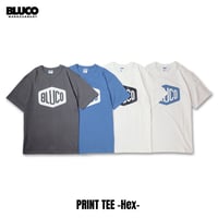 ☆セールプライス!! BLUCO(ブルコ) OL-22-007 PRINT TEE -Hex- 4色(CHL/SBLU/WHxBK/WHxSL)