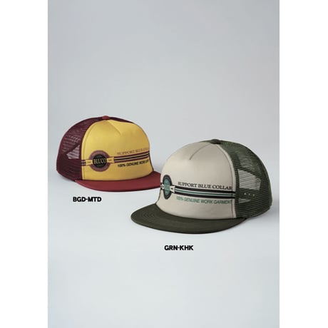 BLUCO(ブルコ) OL-215-022 MESH CAP -Enterprise- 4色(BLK-GRY/BGD-MTD/GRN-KHK/NVY-WHT)