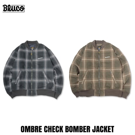 ☆セールプライス20%OFF!! BLUCO(ブルコ) OL-31-039 OMBRE CHECK BOMBER JACKET 2色(BLACK/BROWN)
