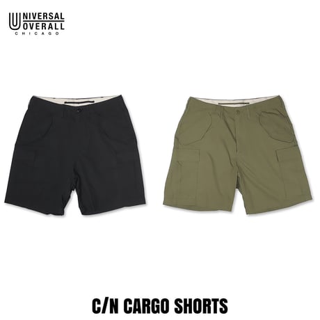 UNIVERSAL OVERALL(ユニバーサルオーバーオール) C/N CARGO SHORTS 2色(BLACK/OLIVE)