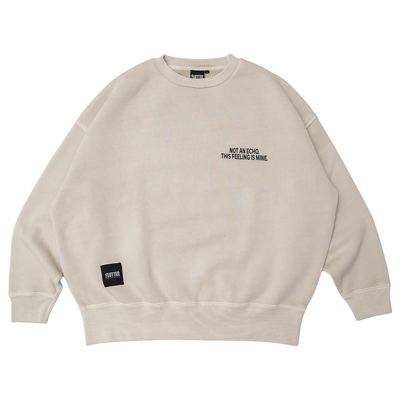 FLUTTER(フラッター) PIGMENT DYE B/S MESSAGE LOGO SWE