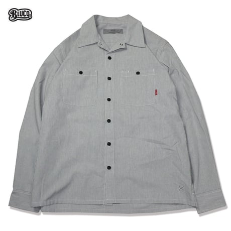BLUCO(ブルコ)OL-109-021 STD WORK SHIRTS L/S 全3色(ベージュxST・サックスxST・グレーxST)