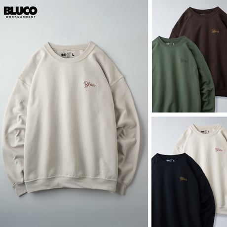 ☆セールプライス!!☆BLUCO(ブルコ) OL-910-022 SWEATSHIRTS -LOGO STITCH- 4色(BLK/BRN/OLV/SND)