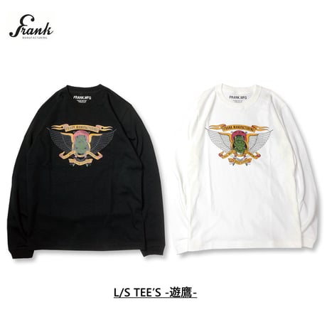 ☆セールプライス!! FRANK(フランク) L/S TEE’S -遊鷹- 2色(ブラック・ホワイト)