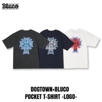 【7月再入荷】先行予約アイテム!! BLUCO(ブルコ) OL-22-030 DOGTOWNxBLUCO ポケットTシャツ -Logo- 3色(BLACK/NAVY/WHITE)