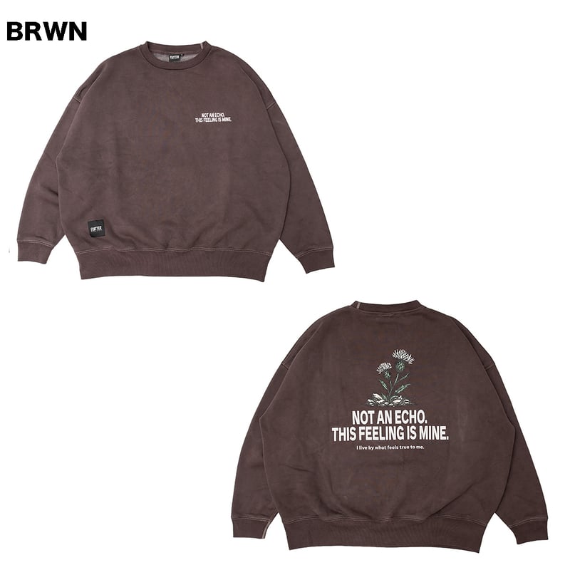 FLUTTER(フラッター) PIGMENT DYE B/S MESSAGE LOGO SWE