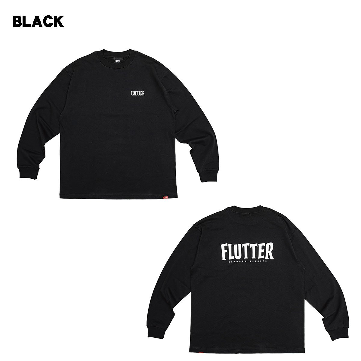 FLUTTER(フラッター) OG Logo L/S Tee 4色(ブラック/ホワイトxレッド