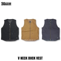 BLUCO(ブルコ) OL-35-012 V NECK DUCK VEST 3色(BLACK/BROWN/CHARCOAL)