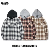 ☆セールプライス!!☆BLUCO(ブルコ) OL-049-022 HOODED FLANNEL SHIRTS 3色(BEG/BLK/BRN)