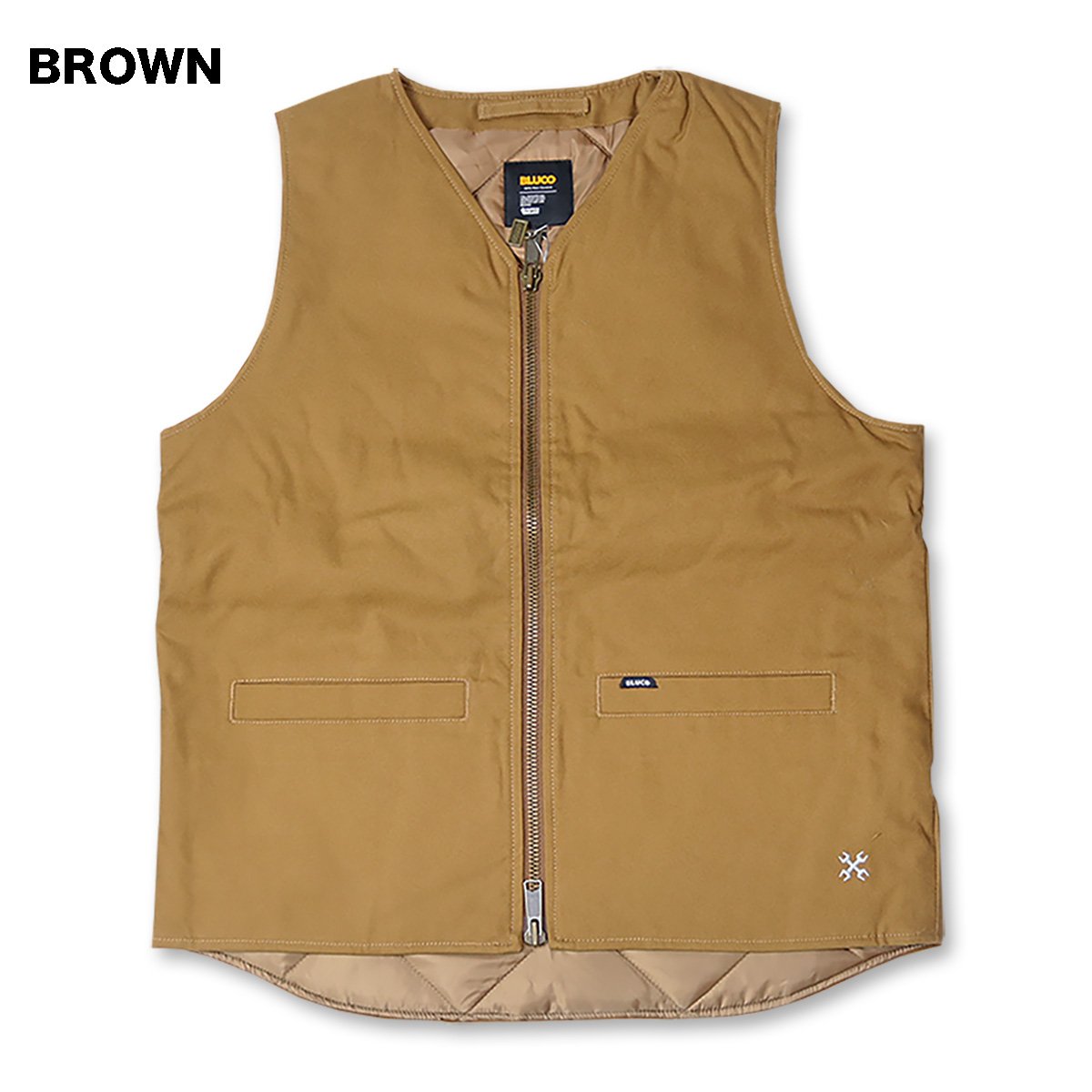 BLUCO(ブルコ) OL-35-012 V NECK DUCK VEST 3色(BLACK/