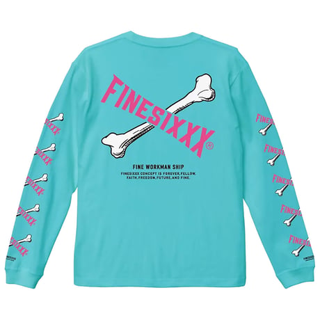 ☆セールプライス!! FINESIXXX(ファインシックス) SINGLE CROSSBONE GRAPHIC LONG SLEEVE3色(ホワイト・ブラック・パステル)