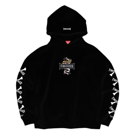 FINESIXXX(ファインシックス) FINE-CROSS EMBROIDERED GRAPHIC HOODIE 2色(BLACK/WHITE)