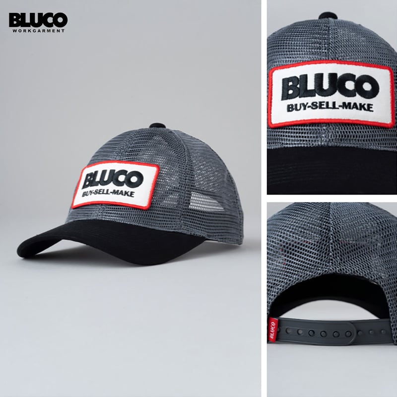 BLUCO(ブルコ) OL-1408 FULL MESH CAP 4色(GRY-BLK/BLK
