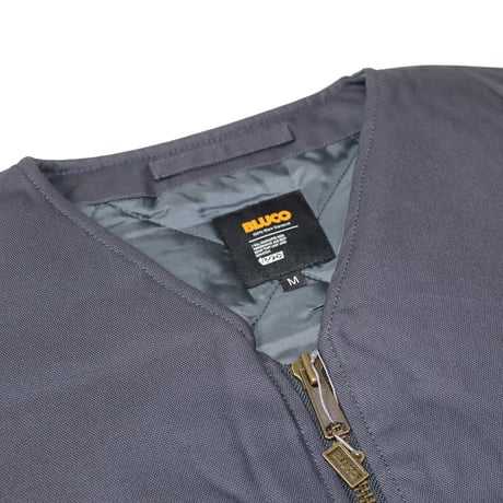 BLUCO(ブルコ) OL-35-012 V NECK DUCK VEST 3色(BLACK/BROWN/CHARCOAL)