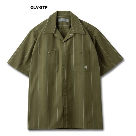 BLUCO OL-21-108 STANDARD WORK SHIRT S/S (WHT-STP/BLK/BLU/KHK/NVY/GRY-STP/SAX-STP/BEG-STP/OLV-STP)