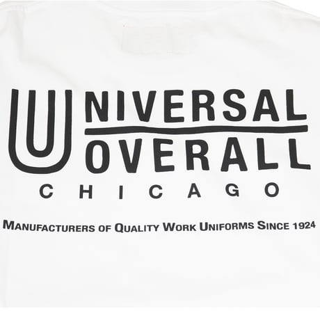 UNIVERSAL OVERALL(ユニバーサルオーバーオール) UO BACK LOGO S/S TEE'26 2色(BLACK/WHITE)