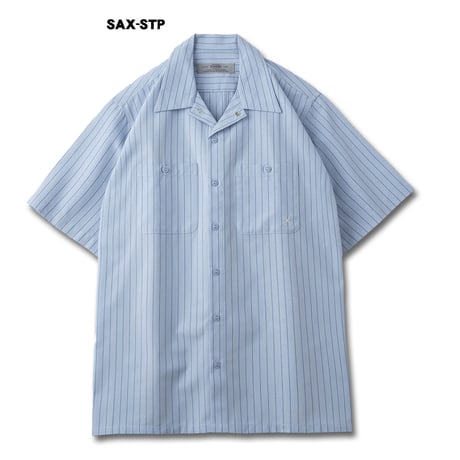 BLUCO OL-21-108 STANDARD WORK SHIRT S/S (WHT-STP/BLK/BLU/KHK/NVY/GRY-STP/SAX-STP/BEG-STP/OLV-STP)
