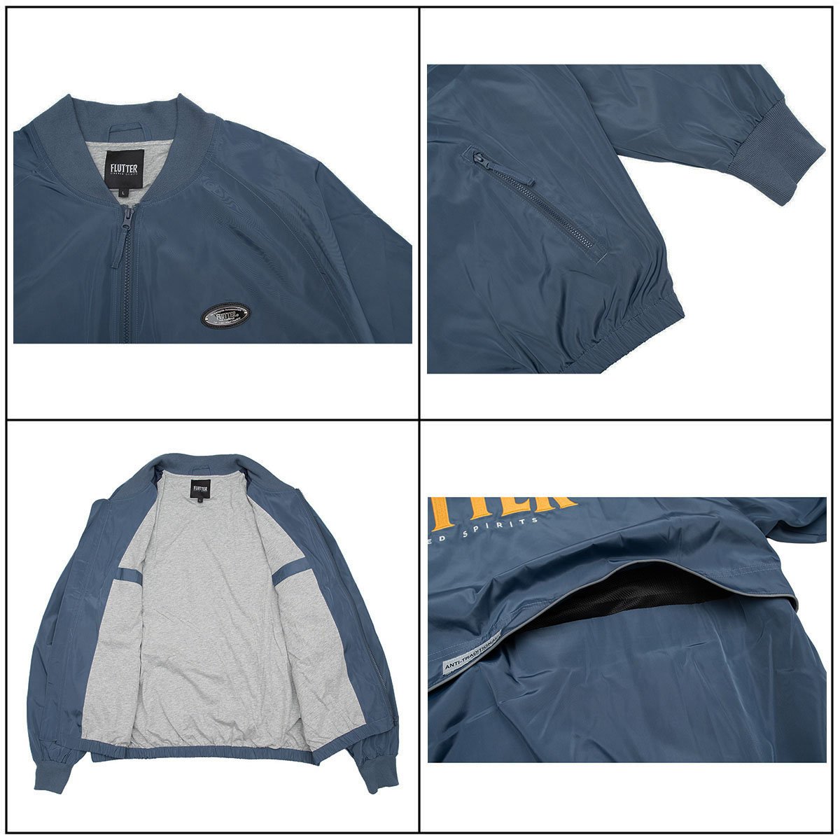 FLUTTER(フラッター) OG LOGO BOMBER JACKET 3色(BLACK/S