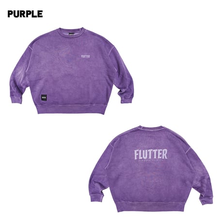 ☆セールプライス!! FLUTTER(フラッター) Pigment Dye B/S OG logo Sweat 4色(SUMI/GREEN/YELLOW/PURPLE)
