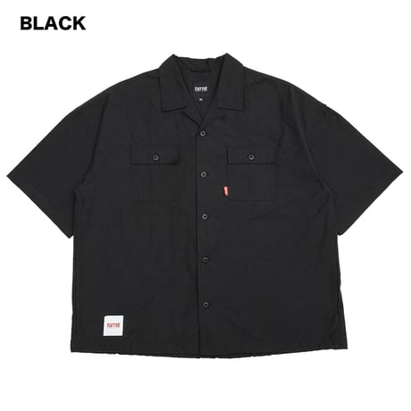FLUTTER(フラッター) T/C Open Collar S/S Work Shirts 3色(L.BEIGE/BLACK/B.GREEN)