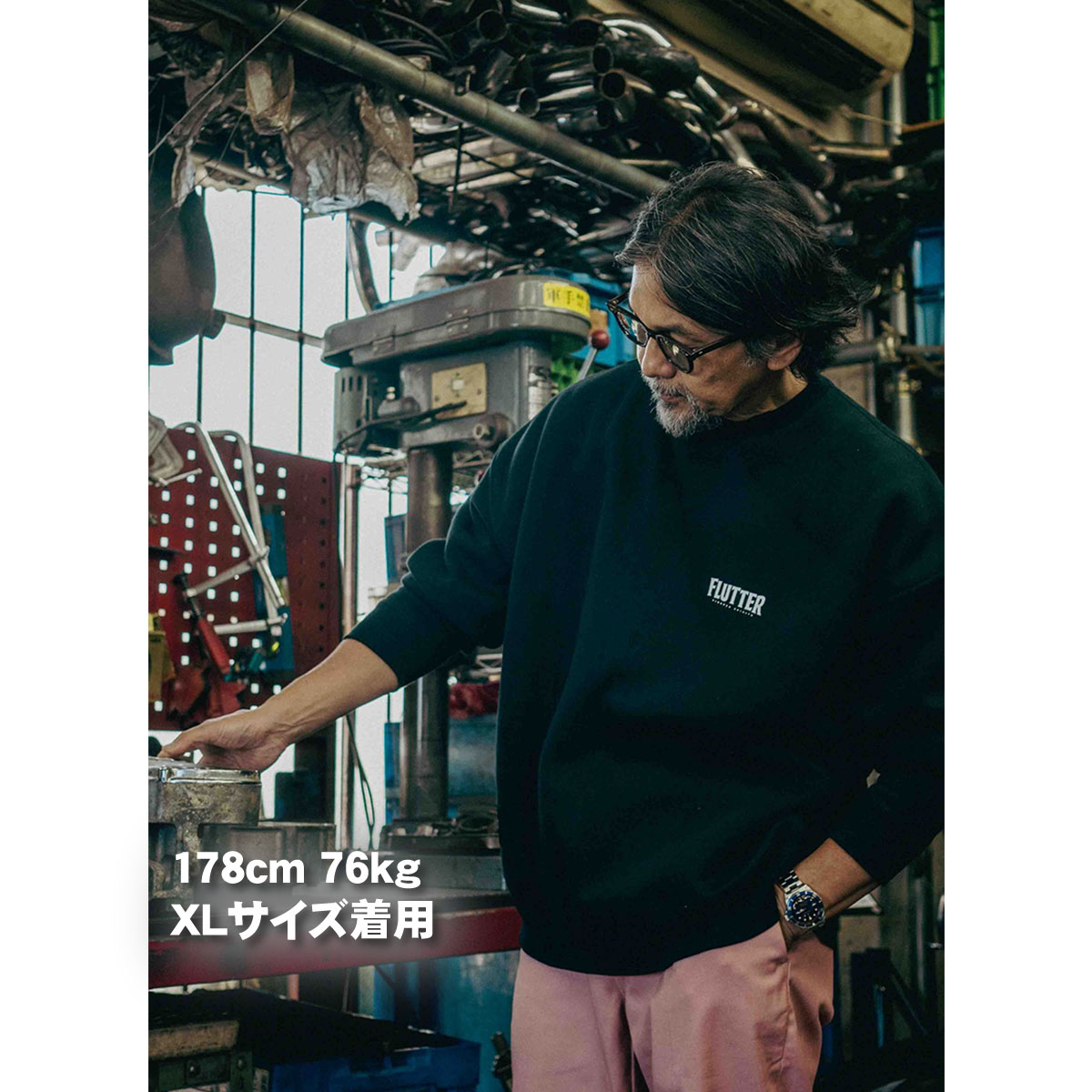 FLUTTER(フラッター) Og Logo B/S Sweat 4色(BLACK/ASH/N