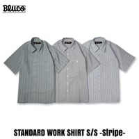 BLUCO(ブルコ) OL-21-118-08 スタンダードワークシャツ S/S -Stripe- 3色(L.GREEN/IVORY/SAX)