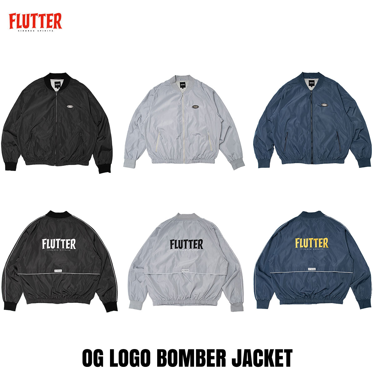 FLUTTER(フラッター) OG LOGO BOMBER JACKET 3色(BLACK/S
