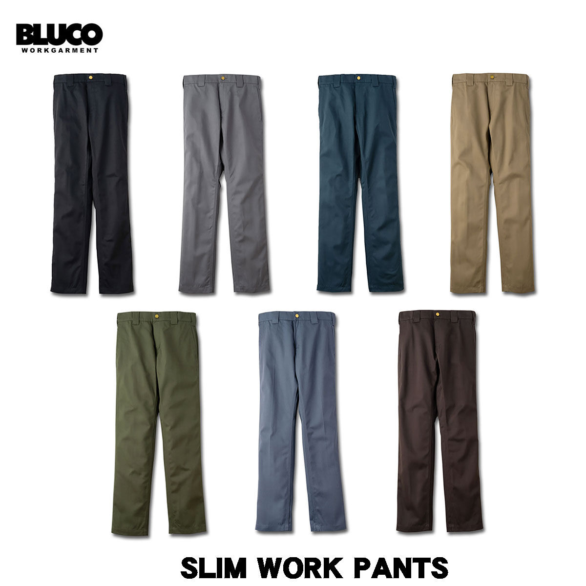 BLUCO(ブルコ)OL-0063 WORK PANTS SLIM(AFブルー・ブラック・グレ...