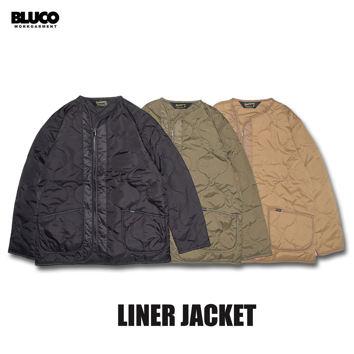 BLUCO(ブルコ) OL-1371 LINER JACKET 3色(OLV/BLK/KHK)...