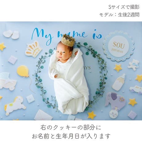 おうち写真館   happy-cookie  GENTLE BLUE　＊名入れあり