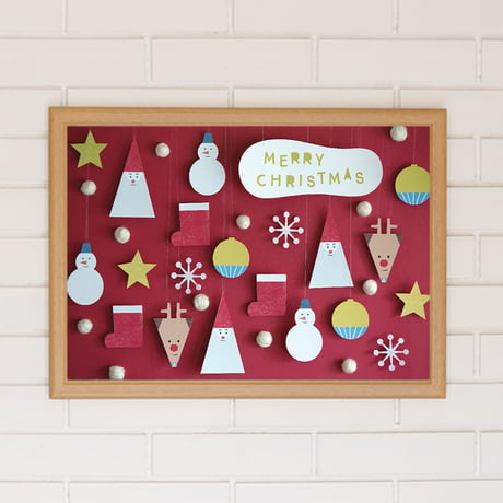 ★数量＆期間限定 　クリスマスポスター  Tiny Santa&Friends RED